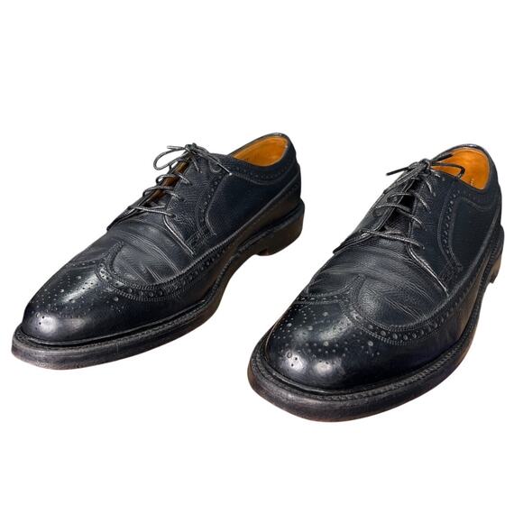 Vintage Florsheim Imperial Kenmoor Black Pebbled Wingtip Oxfords Size 9.5 D main image 6